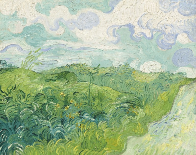 Grüne Weizenfelder von Vincent van Gogh aus dem Jahre 1890. Ein Gemälde der niederländischen postimpressionistischen Malerei, Öl auf Leinwand. (#5)